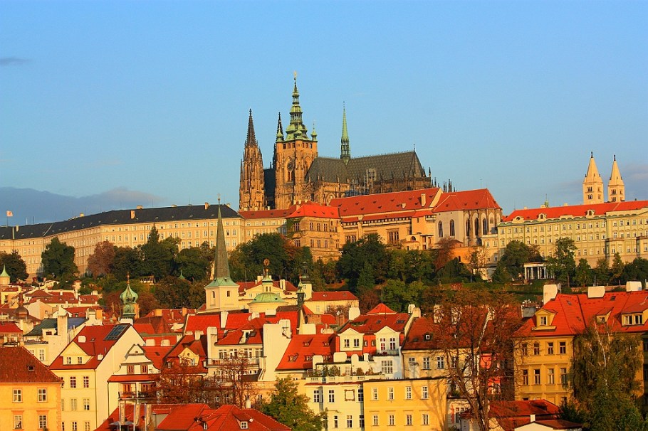 The castle from Charles Bridge, Prague, Czech Republic