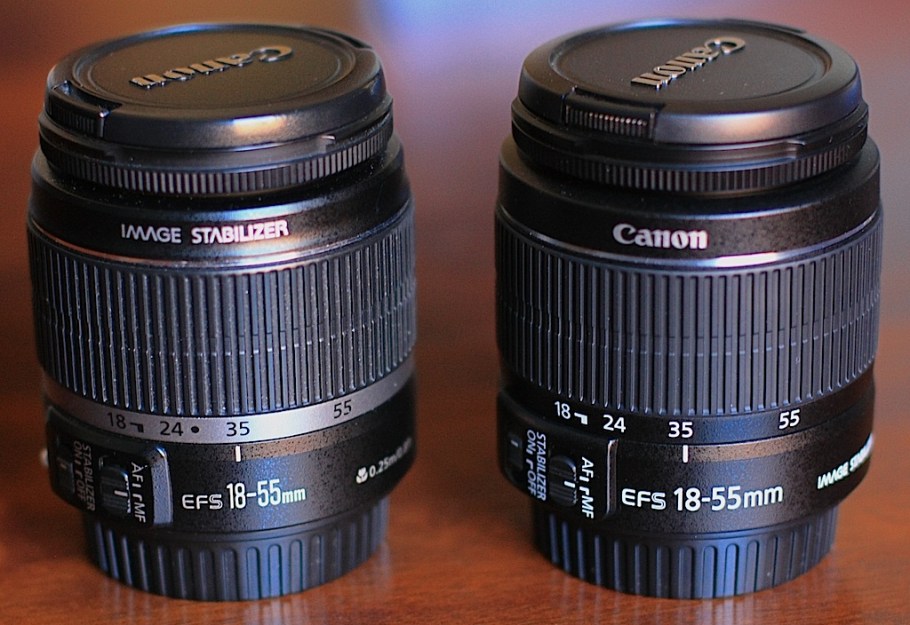EF-S 18-55mm lens side-by-side: I vs II