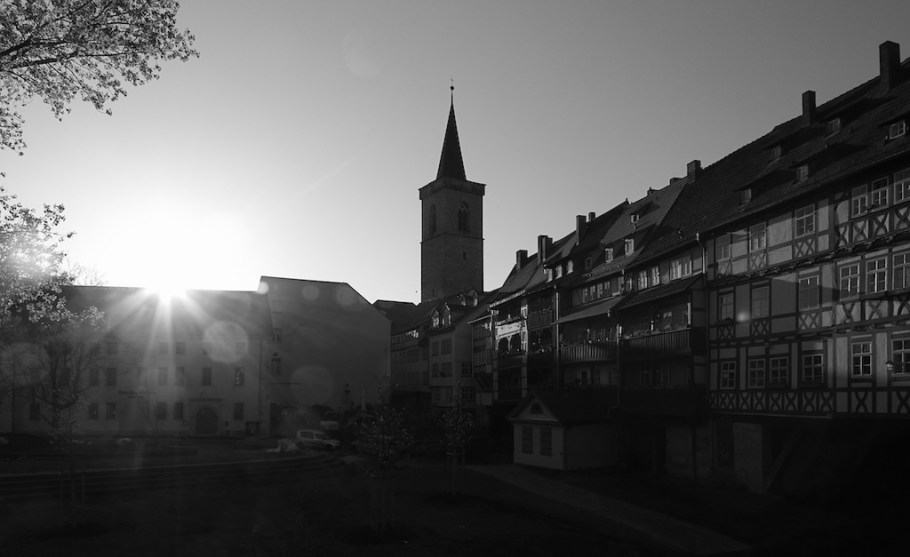 Morning light on Krämerbrücke, Erfurt, Germany, fotoeins.com