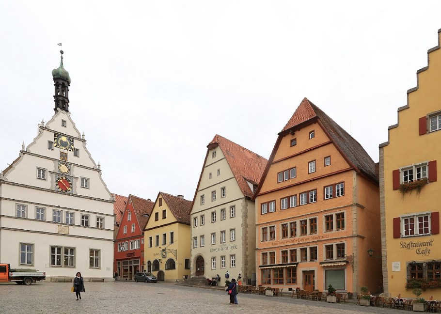 Ratstrinkstube, Meistertrunkuhr, Marktplatz, Rothenburg ob der Tauber, Middle Franconia, Mittelfranken, Bayern, Bavaria, Germany, fotoeins.com