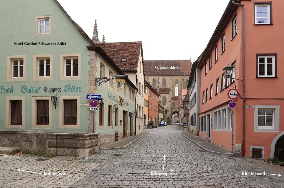 Jüdisches Wohnviertel, Jewish quarter, Judengasse, Altstadt, Rothenburg ob der Tauber, Germany, fotoeins.com