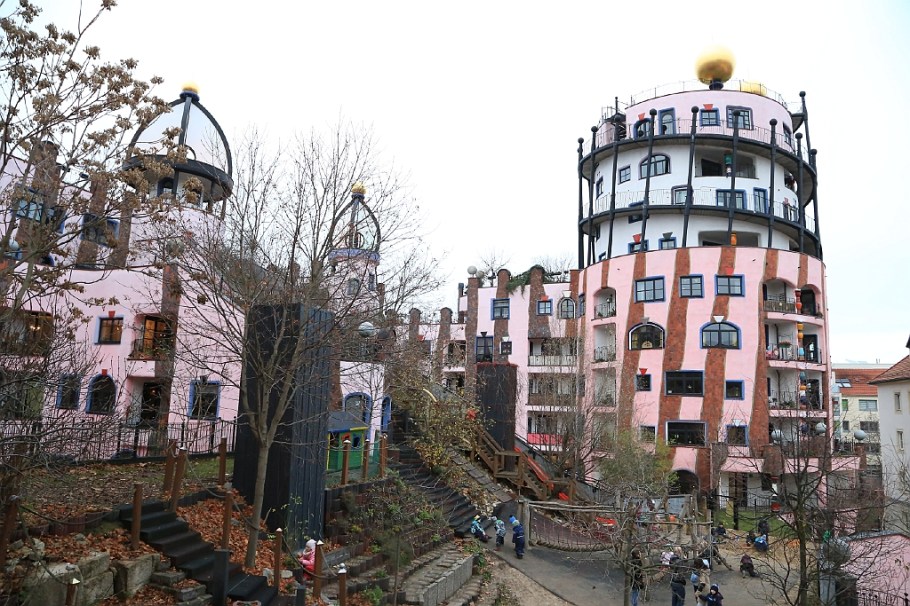 Gruene Zitadelle, Green Citadel, Friedensreich Hundertwasser, Magdeburg, Sachsen-Anhalt, Saxony-Anhalt, Germany, fotoeins.com