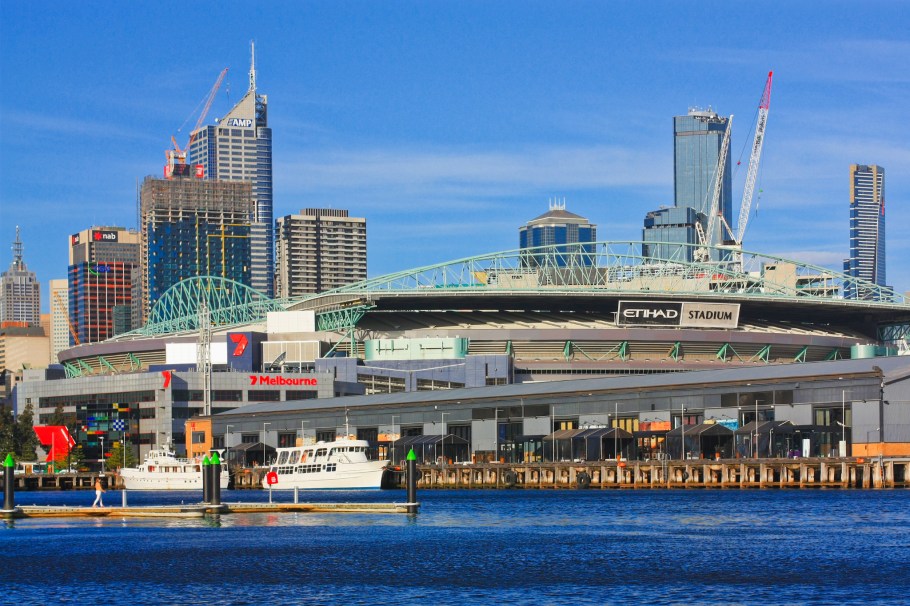 Etihad Stadium, Docklands, Yarra river, Melbourne, Victoria, Australia, fotoeins.com