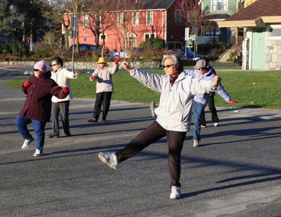 Morning tai chi, MacLean Park, Strathcona, East Side, DTES, Vancouver, BC, Canada, fotoeins.com
