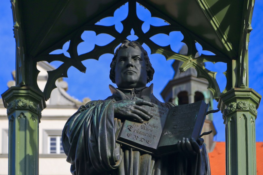 Martin Luther, Reformation, German Reformation, Wittenberg, Marktplatz, Saxony-Anhalt, Sachsen-Anhalt, Germany, Deutschland, fotoeins.com