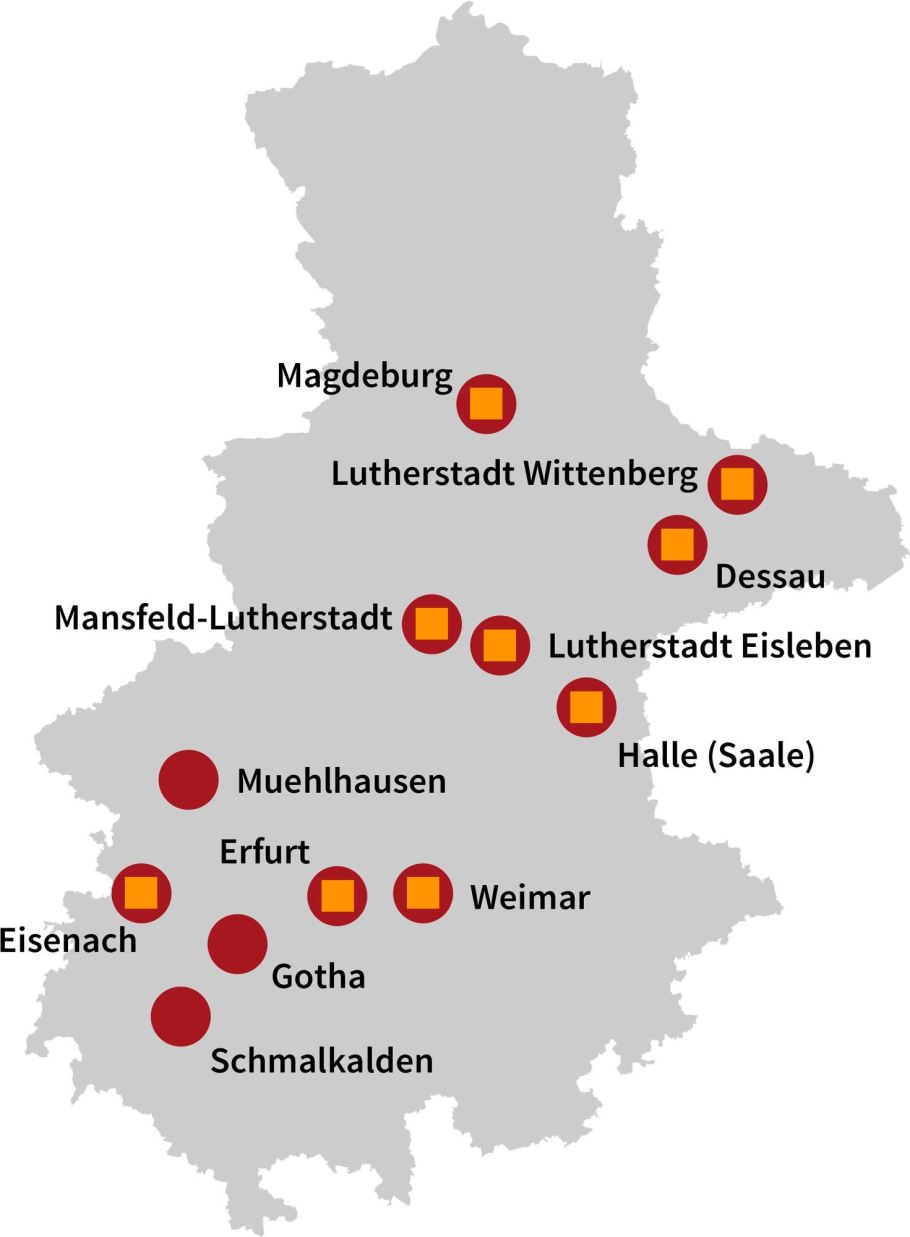 Luther Country map, www.visit-luther.com