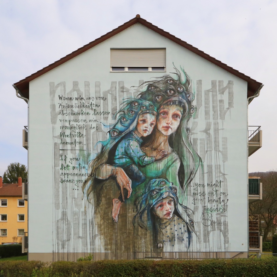 street art, mural, Herakut, Metropolink, Heidelberg, Germany, fotoeins.com