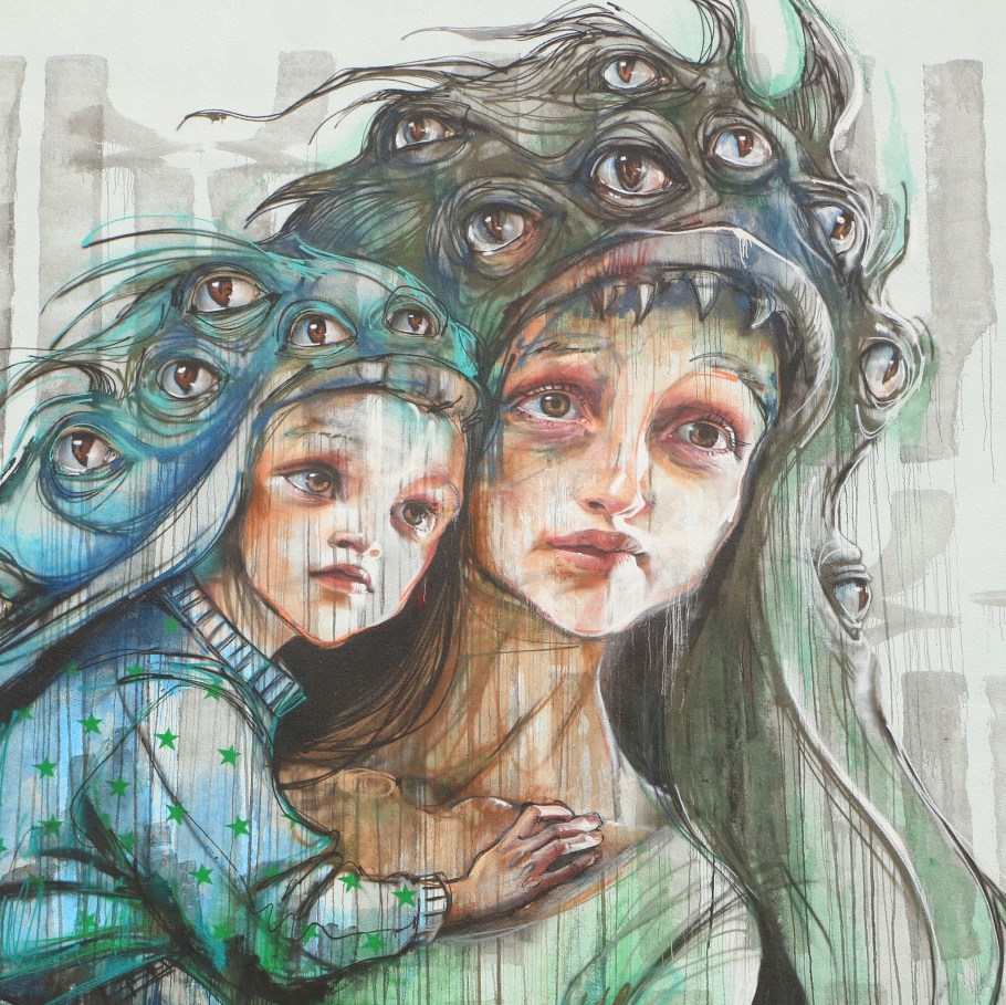 street art, mural, Herakut, Metropolink, Heidelberg, Germany, fotoeins.com