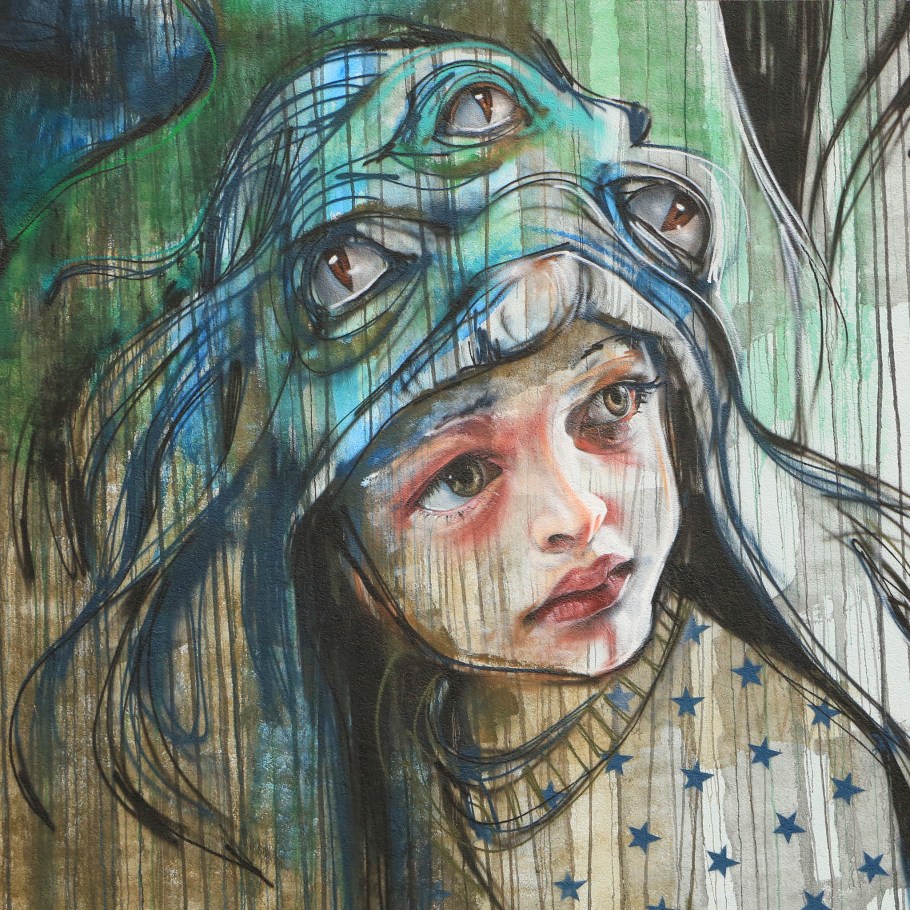 street art, mural, Herakut, Metropolink, Heidelberg, Germany, fotoeins.com