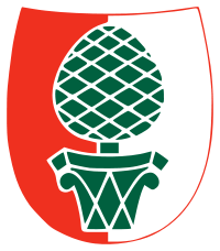 Zirbelnuss, cembra nut, Swiss pine, Augsburg, Wappen, Bayern, Bavaria, Swabia, Schwaben, Germany, Deutschland