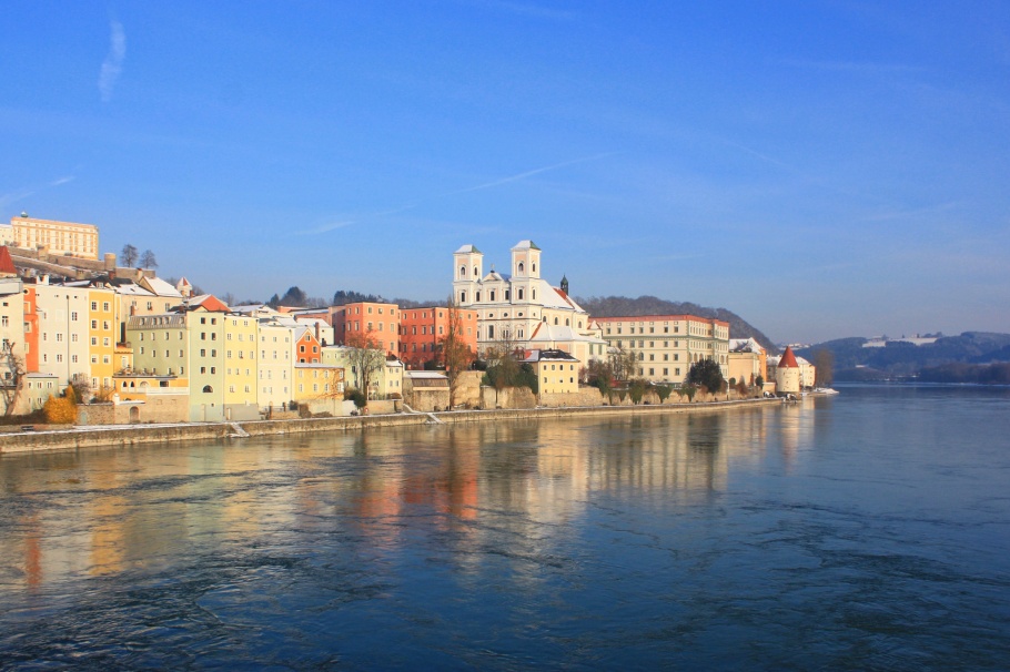 Altstadt, Inn river, Inn, Marienbrücke, Passau, Bayern, Bavaria, Germany, fotoeins.com