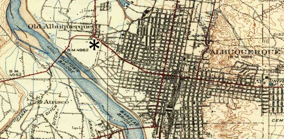 Albuquerque, 1938 USGS map, US Geological Survey, US 66, US route 66, New Mexico, USA, fotoeins.com
