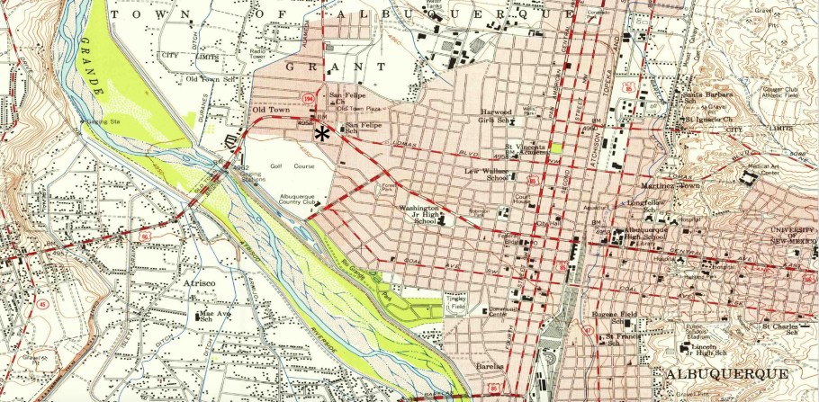 Albuquerque, 1954 USGS map, US Geological Survey, US 66, US route 66, New Mexico, USA, fotoeins.com