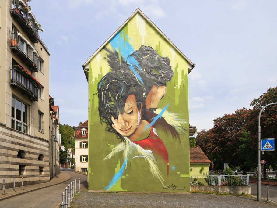 Daniel Thouw, Wandkunst, wall mural, street art, Neuenheimer Uferstrasse, Uferstrasse, Neuenheim, Heidelberg, Baden-Württemberg, Germany, Deutschland, fotoeins.com