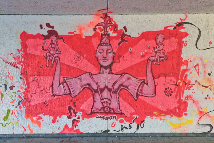 Imperia, Graffiti fürs Konziljubiläum, Emin Hasirci, Alte-Rheinbrücke, Konstanz, Constance, Baden-Württemberg, Germany, Deutschland, fotoeins.com