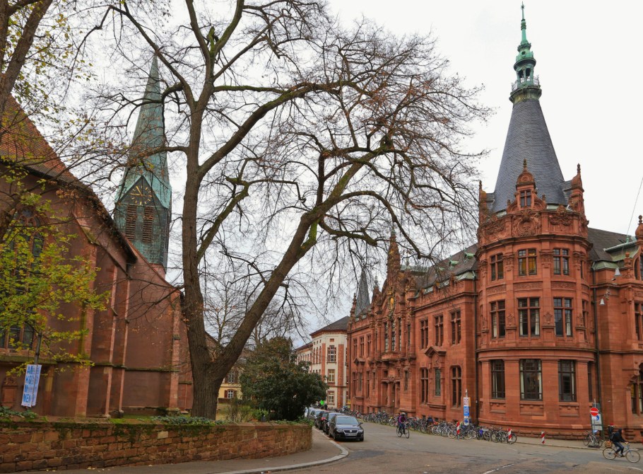 Grabengasse, Peterskirche, Unibibliothek, Universitätsbibliothek, Universität Heidelberg, Altstadt, Old Town, Heidelberg, Baden-Württemberg, Germany, Deutschland, fotoeins.com