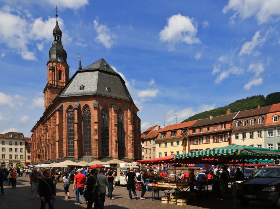 Heiliggeistkirche, Marktplatz, Altstadt, Old Town, Heidelberg, Baden-Württemberg, Germany, fotoeins.com