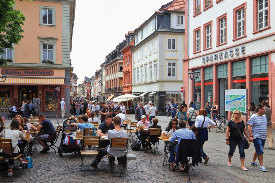 Hauptstrasse, Grabengasse, Universitätsplatz, Altstadt, Old Town, Heidelberg, Baden-Württemberg, Germany, fotoeins.com