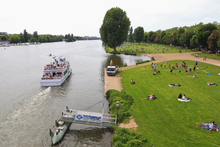 Neckarwiese, Neuenheim, Neckar river, Neckar, Heidelberg, Baden-Württemberg, Germany, Deutschland, fotoeins.com
