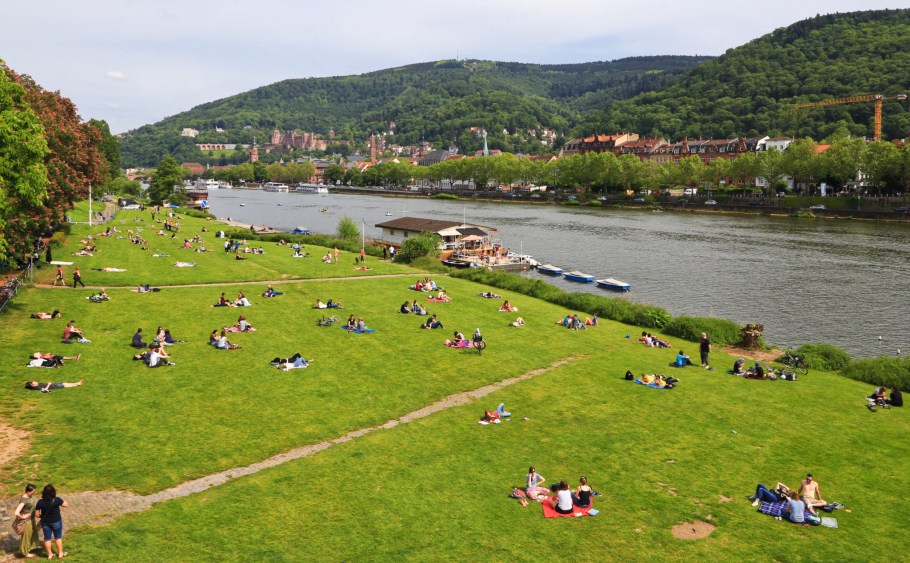 Neckarwiese, Neuenheim, Neckar river, Neckar, Heidelberg, Baden-Württemberg, Germany, Deutschland, fotoeins.com