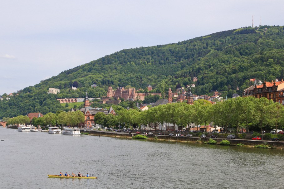Königstuhl, Theodor-Heuss-Brücke, Neckar, Neckar river, Heidelberg, Baden-Württemberg, Germany, Deutschland, fotoeins.com