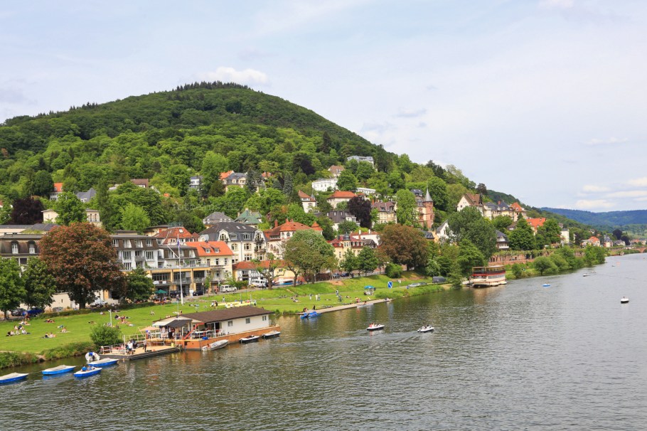 Heiligenberg, Theodor-Heuss-Brücke, Neckar, Neckar river, Heidelberg, Baden-Württemberg, Germany, Deutschland, fotoeins.com