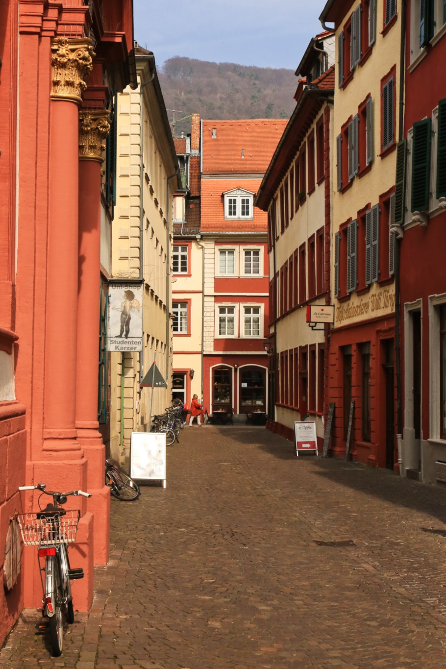 Augustinergasse, Universitätsplatz, Universität Heidelberg, Altstadt, Old Town, Heidelberg, Baden-Württemberg, Germany, fotoeins.com