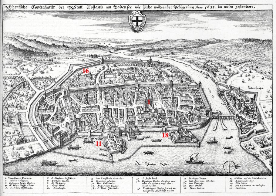 Costantz (1633), Topographia Sueviae (1643), Matthäus Merian, Martin Zeiller, Konstanz, Baden-Württemberg, Germany, Deutschland, fotoeins.com