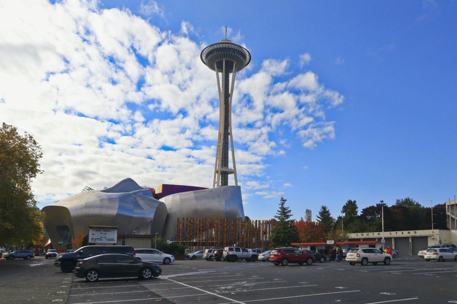 Space Needle, Seattle Center, MoPOP, Memorial Stadium, Seattle, Washington, USA, fotoeins.com
