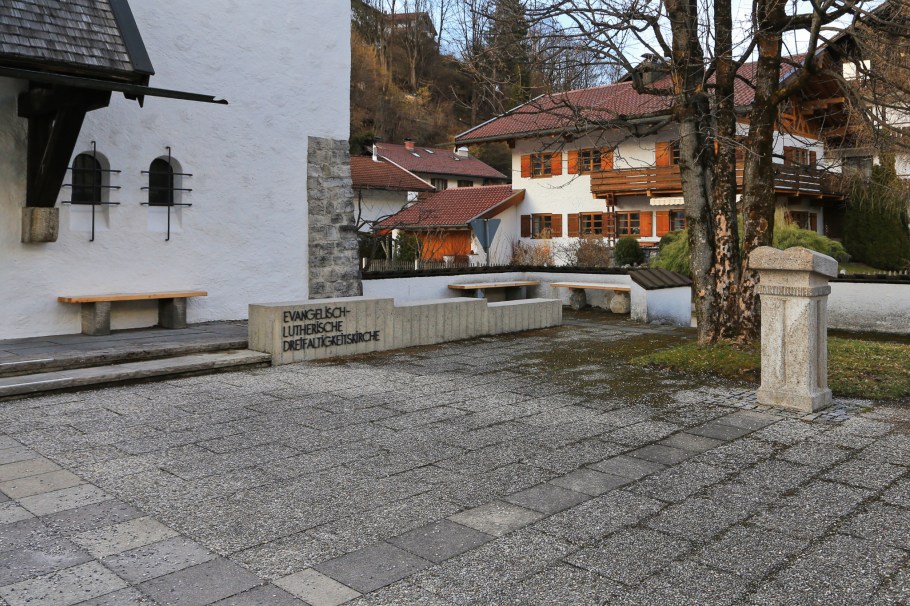 Martin Luther memorial, evangelical church, Mittenwald, Oberbayern, Bayern, Upper Bavaria, Bavaria, Germany, Deutschland, fotoeins.com