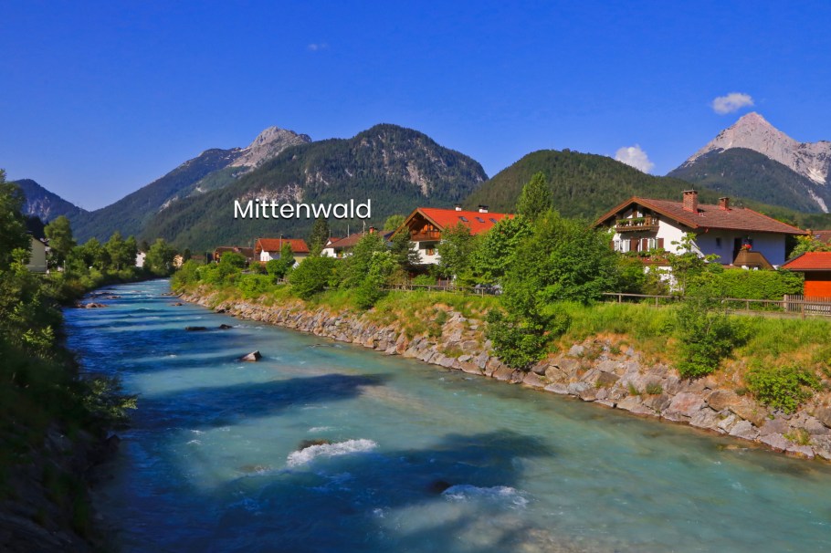 Isar Brücke, Im Schwarzenfeld, Isar river, Mittenwald, Oberbayern, Upper Bavaria, Werdenfelser Land, Bayern, Bavaria, Germany, Deutschland, fotoeins.com