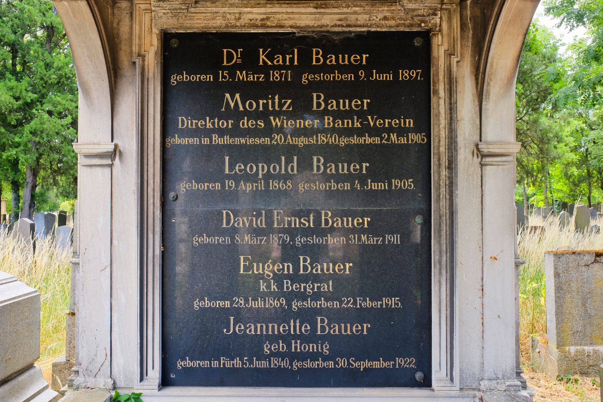 Moritz and Jeannette Bauer, Alter jüdischer Friedhof, Wiener Zentralfriedhof, Wien, Vienna, Austria, Österreich, fotoeins.com
