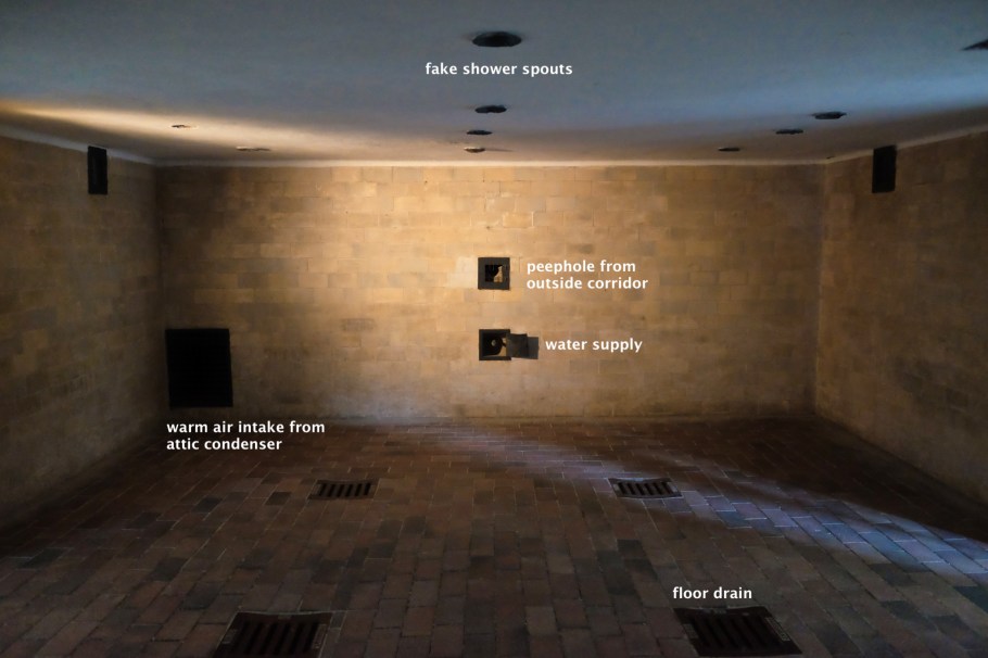 Gas chamber, Crematorium no. 2, KZ-Gedenkstätte Dachau, KZ Dachau, Dachau Concentration Camp Memorial Site, Dachau, Bavaria, Bayern, Germany, Deutschland, fotoeins.com