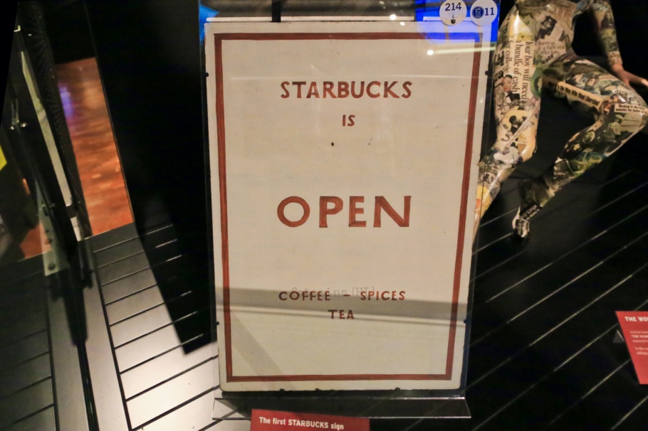 Starbucks sign, MOHAI permanent collection, Seattle, Washington, USA, fotoeins.com