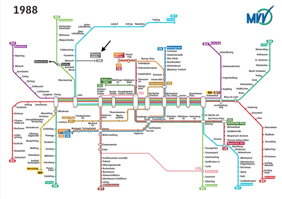 MVV 1988 Schnellbahnnetz