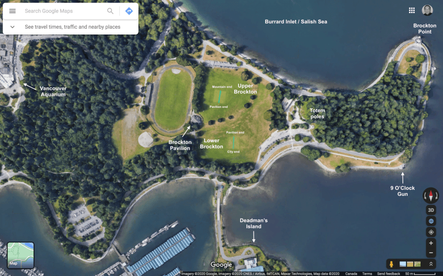 Brockton Oval, Stanley Park, Vancouver, BC, Canada.
