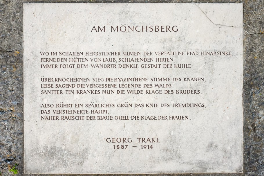 Am Mönchsberg, Georg Trakl, Herbert-Breiter-Terrasse, Dr.-Herbert-Klein-Weg, Moenchsberg, Salzburg, Oesterreich, Austria, fotoeins.com