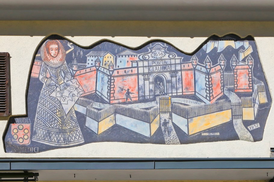 Max Spielmann, mural, Porta Claudia, Scharnitz, Tirol, Tyrol, Austria, Oesterreich, fotoeins.com