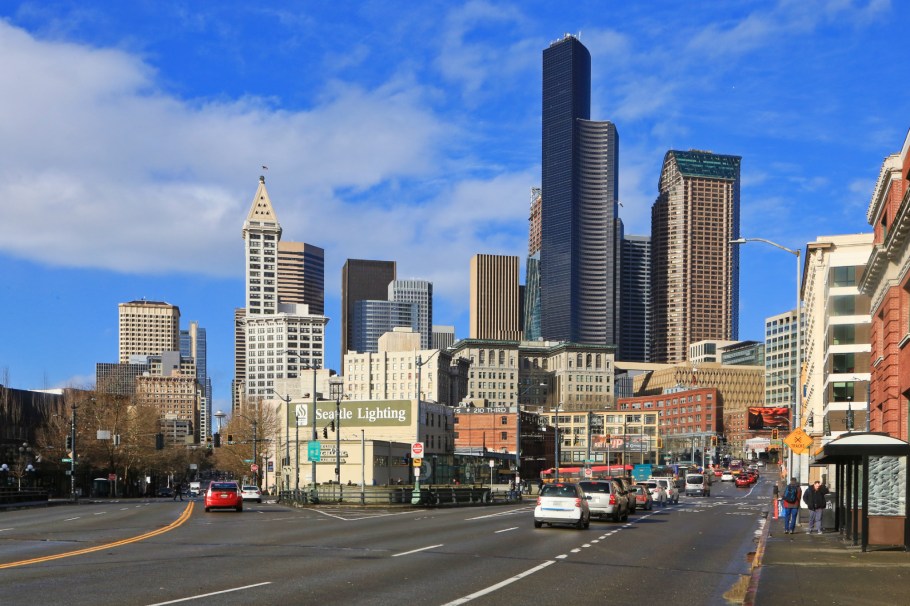 Space Needle, that tower again, International District, King Street Station, Union Station, Seattle, Washington, USA, Pacific Northwest, fotoeins.com