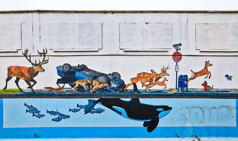 Stampede, Josh Keyes and Urban Artworks, SoDo Track, SoDo, Seattle, Washington, USA, fotoeins.com