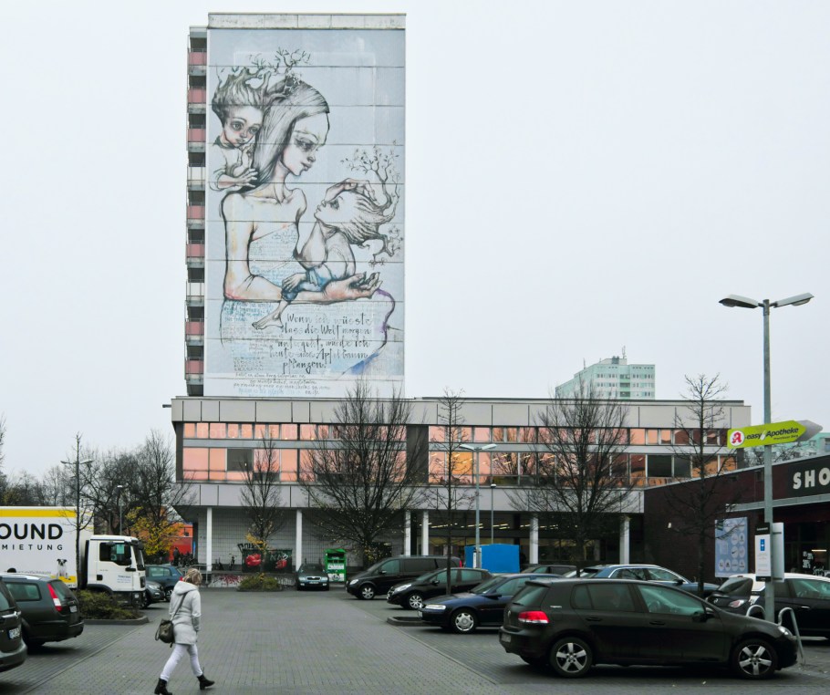 Herakut, Apfelbaum, Heinrich-Böll-Bibliothek, Prenzlauer Berg, Berlin, Hauptstadt, Germany, Deutschland, fotoeins.com