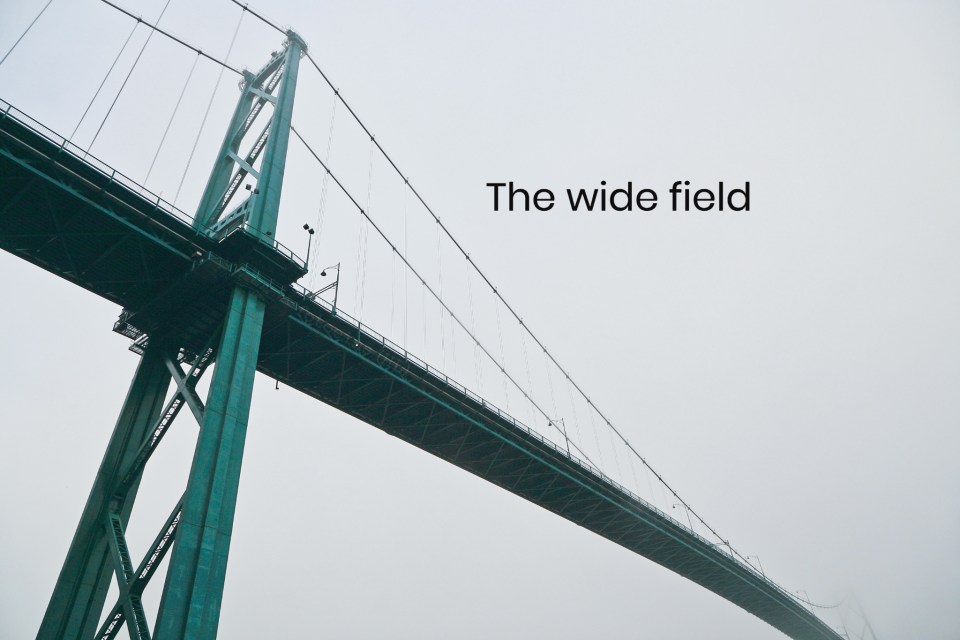 Lions Gate Bridge, Seawall, Stanley Park, First Narrows, Salish Sea, Vancouver, BC, Canada, fotoeins.com