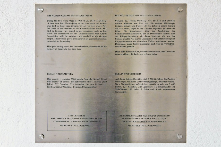 Commonwealth War Graves, Berlin 1939-1945 War Cemetery, Britischer Soldatenfriedhof, Britischer Friedhof an der Heerstrasse, Westend, Hauptstadt, Berlin, Germany, Deutschland, fotoeins.com