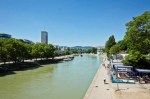 Northwest-facing view over the Danube canal, from Salztorbr&uuml;cke bridge – 31 May&nbsp;2022.