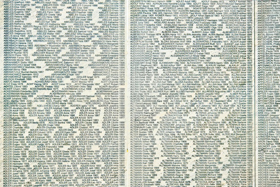 Shoah Namensmauern Gedenkstätte, Holocaust Wall of Names memorial site, Holocaust, Shoah, Ostarrichipark, 9. Bezirk, Alsergrund, Wien, Vienna, Austria, Österreich, fotoeins.com