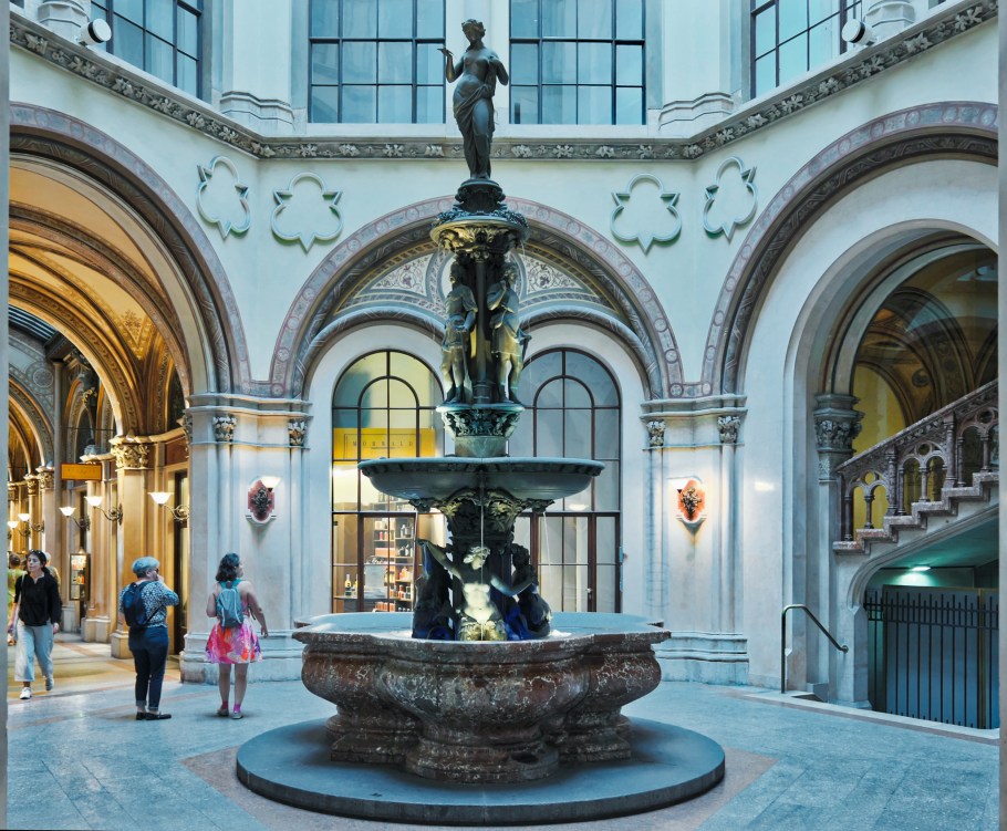 Donaunixenbrunnen, Palais Ferstel, 1. Bezirk, Innere Stadt, Wien, Vienna, Austria, Österreich, fotoeins.com