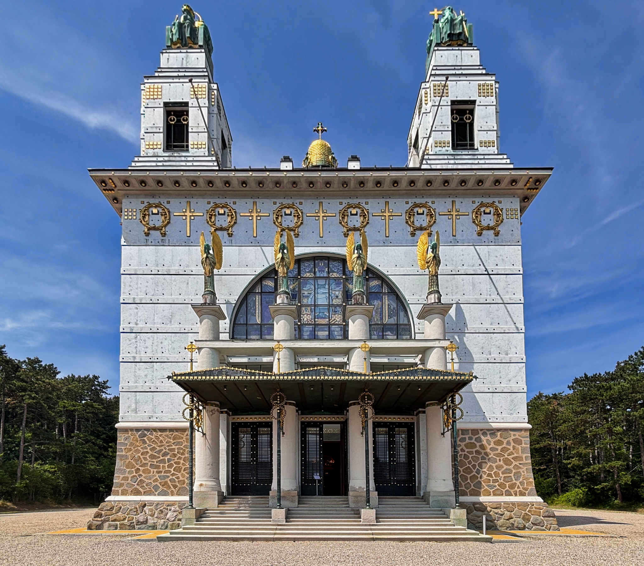 14. Bezirk, Penzing, Kirche am Steinhof, Steinhof Church, Church of St. Leopold, Otto Wagner Spital, Baumgartner Hoehe, Otto Wagner, Vienna Modernism, Wiener Moderne, Wien, Vienna, Oesterrich, Austria, fotoeins.com