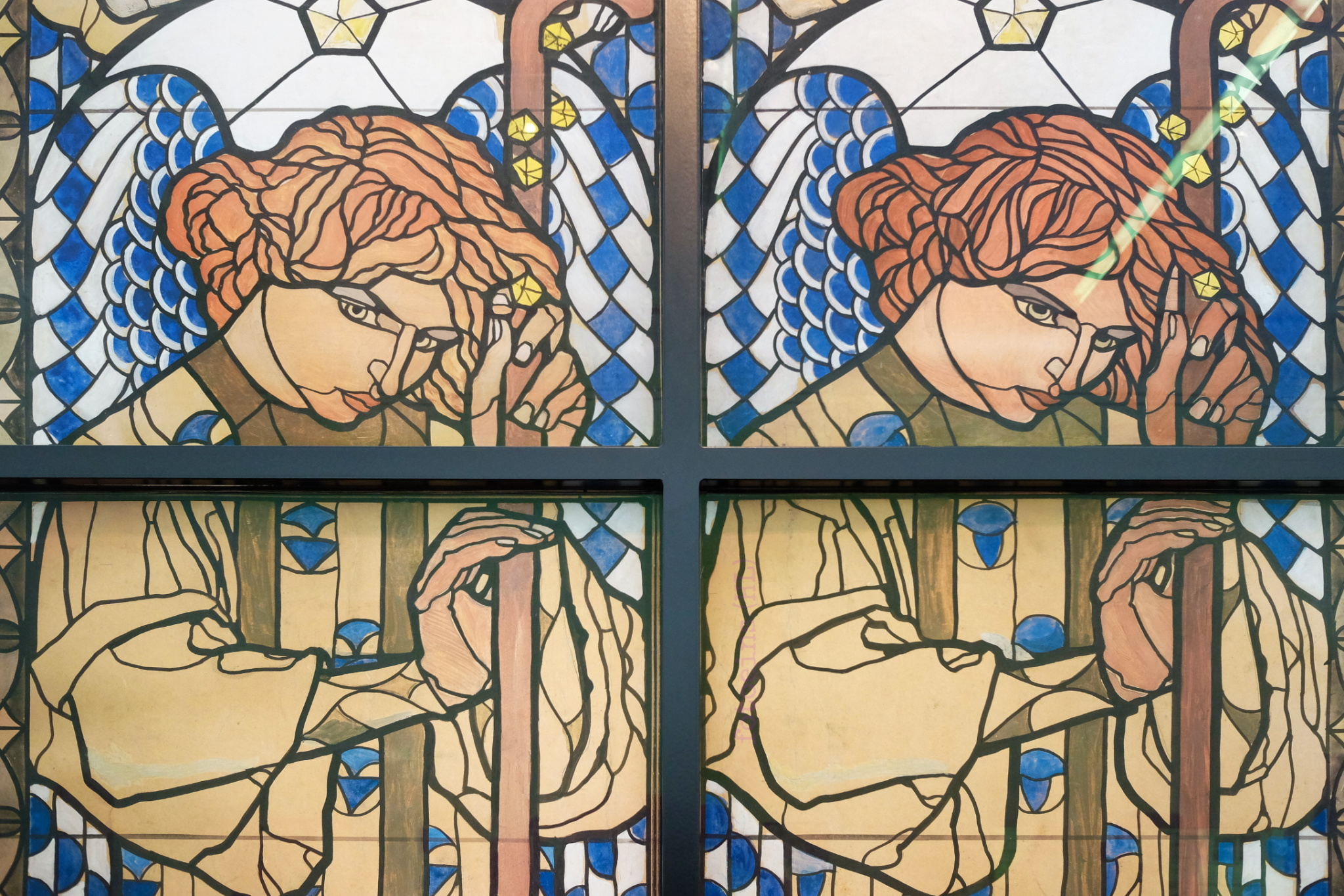 Glass window, Koloman Moser, Vienna Modernism, Wiener Moderne, Wien Museum Karlsplatz, 4. Bezirk, Wieden, Wien, Vienna, Oesterrich, Austria, fotoeins.com