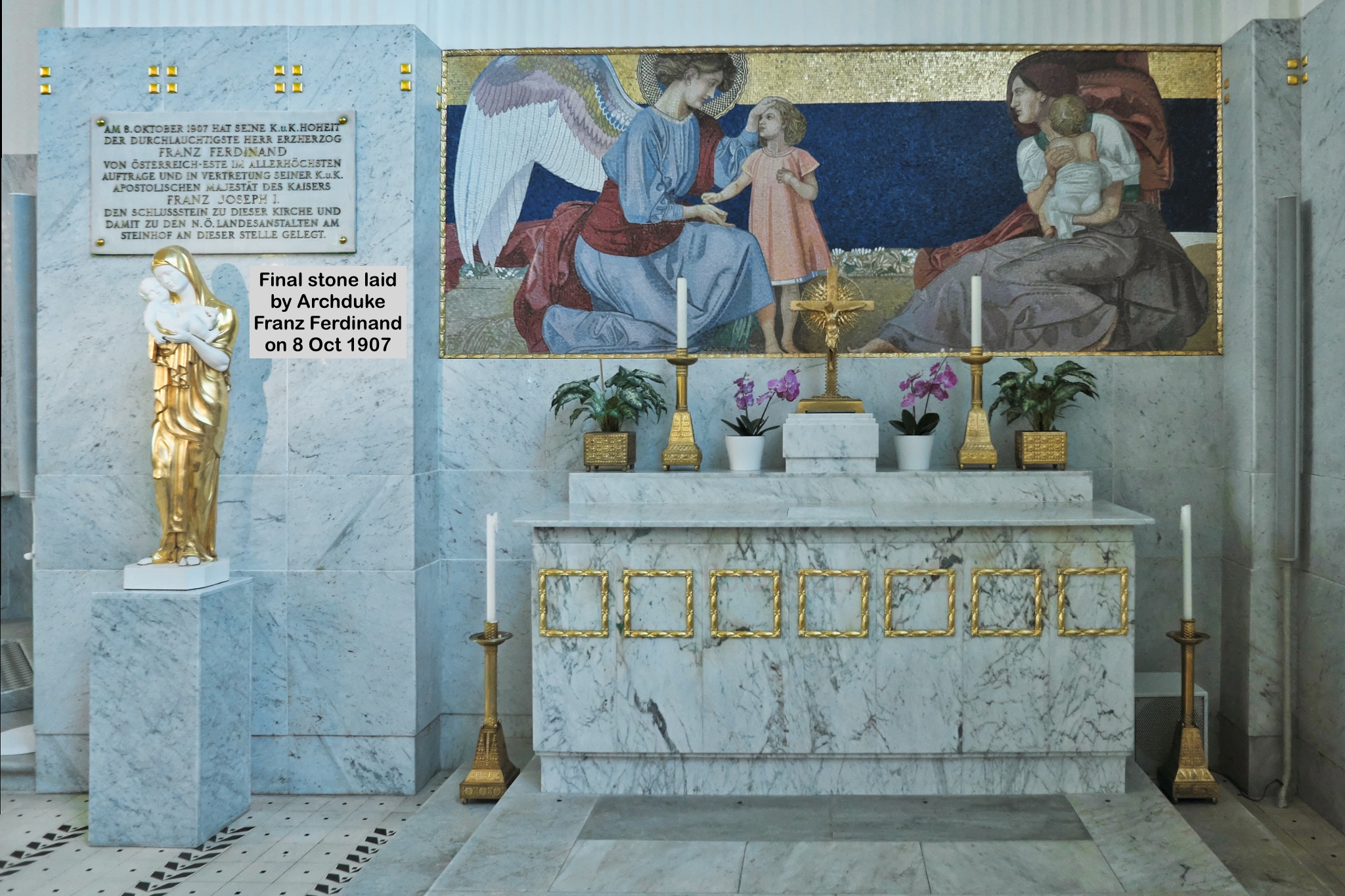 14. Bezirk, Penzing, Kirche am Steinhof, Steinhof Church, Church of St. Leopold, Otto Wagner Spital, Baumgartner Hoehe, Otto Wagner, Vienna Modernism, Wiener Moderne, Wien, Vienna, Oesterrich, Austria, fotoeins.com