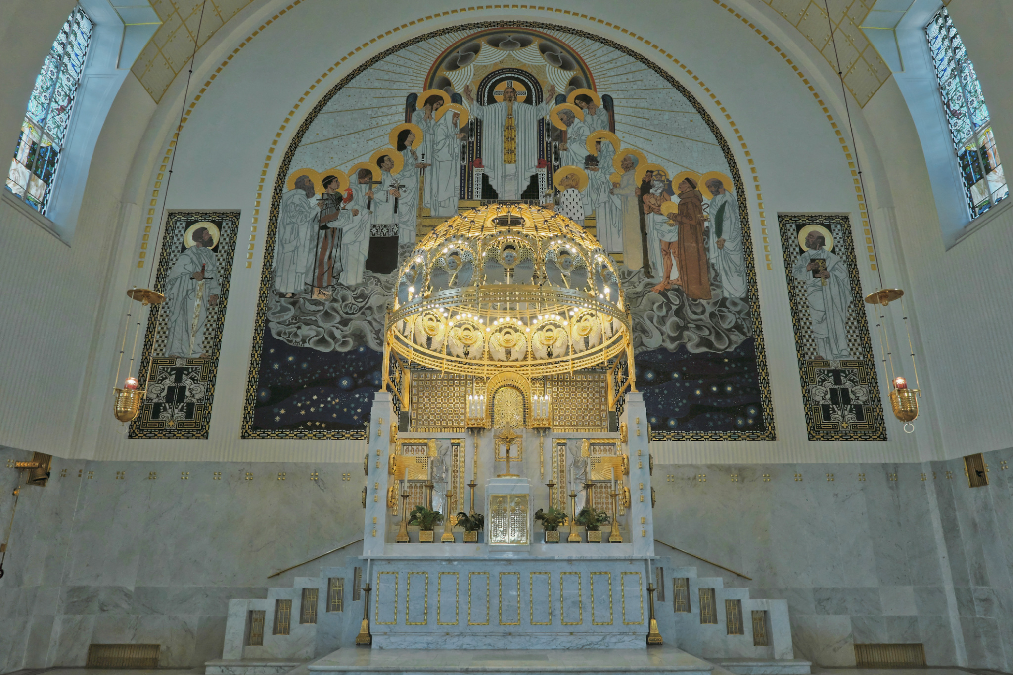 14. Bezirk, Penzing, Kirche am Steinhof, Steinhof Church, Church of St. Leopold, Otto Wagner Spital, Baumgartner Hoehe, Otto Wagner, Vienna Modernism, Wiener Moderne, Wien, Vienna, Oesterrich, Austria, fotoeins.com